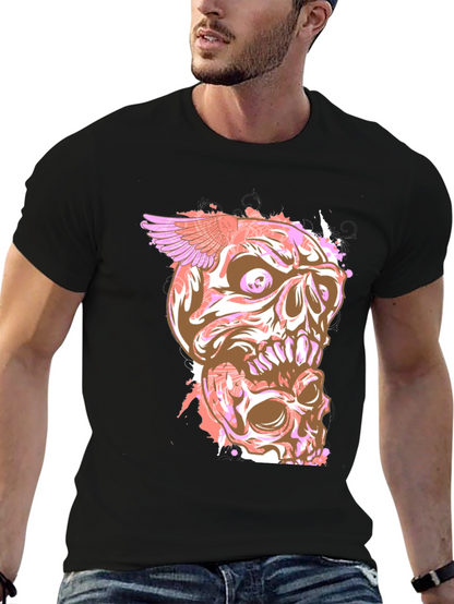 Skull Winged Graphic Print T-Shirt