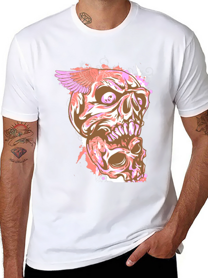 Skull Winged Graphic Print T-Shirt