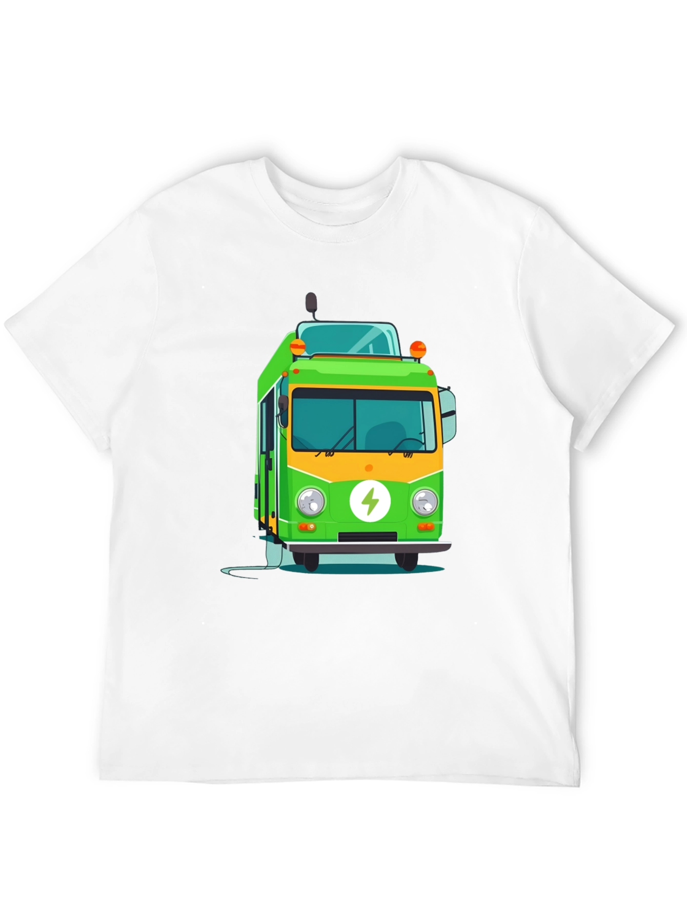 Electric Bus Graphic Tee - Modern Black T-Shirt