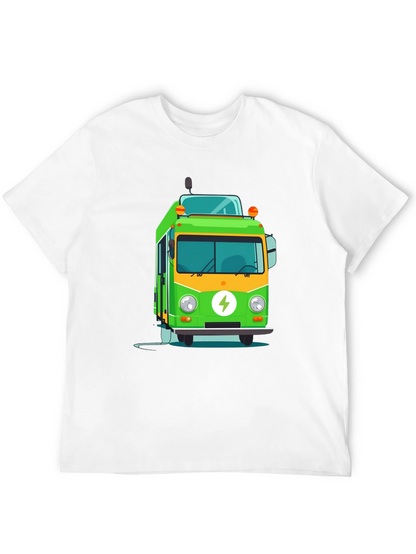 Electric Bus Graphic Tee - Modern Black T-Shirt