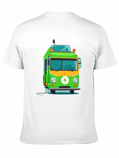 Electric Bus Graphic Tee - Modern Black T-Shirt