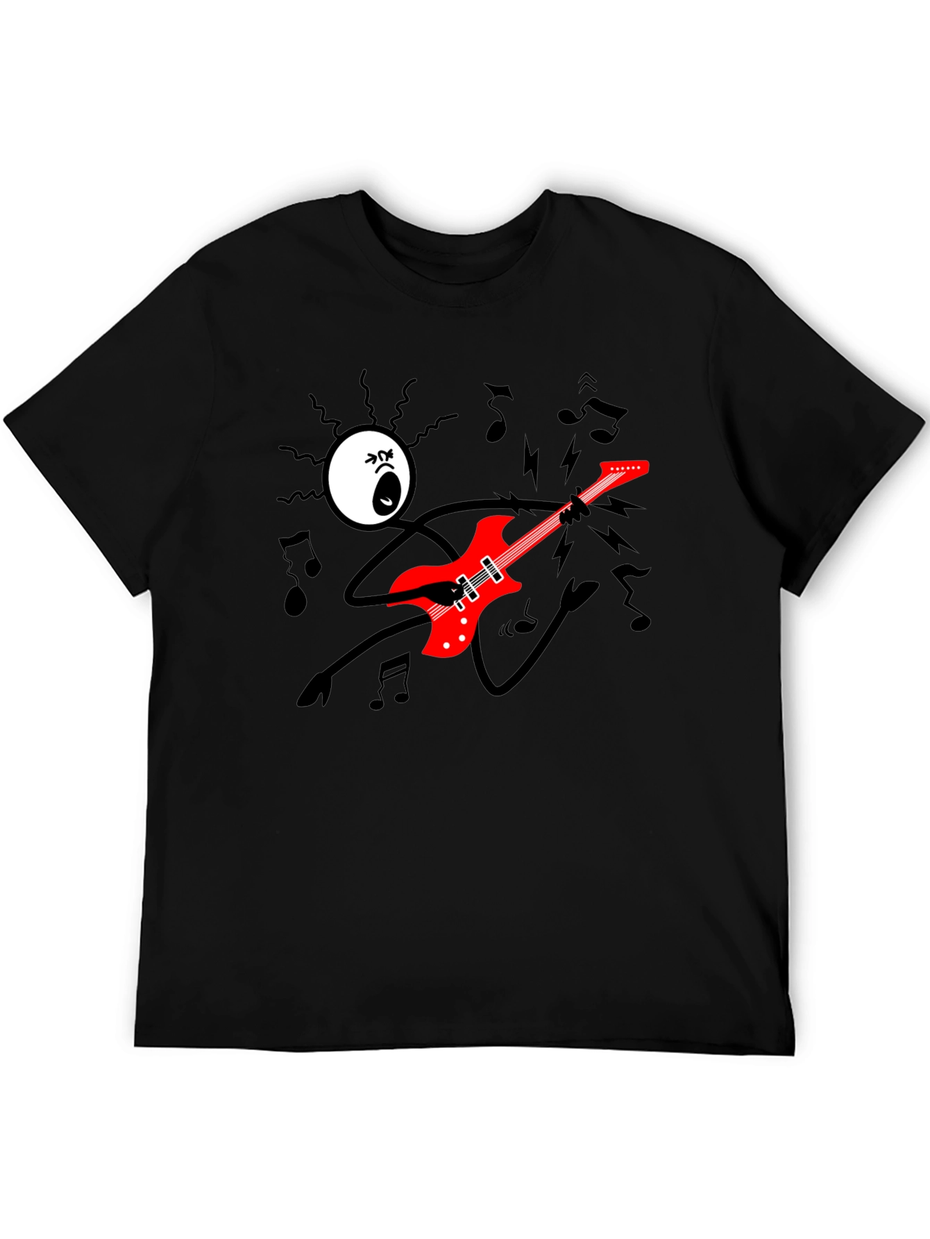 Rock On! Graphic Print Black T-Shirt