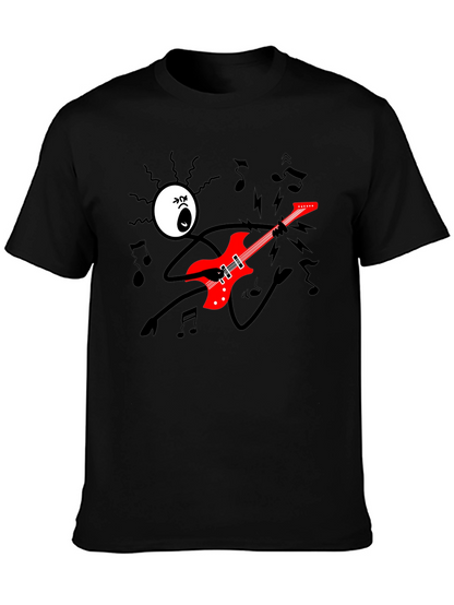 Rock On! Graphic Print Black T-Shirt