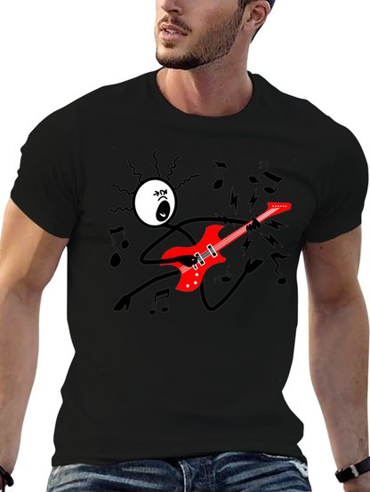 Rock On! Graphic Print Black T-Shirt