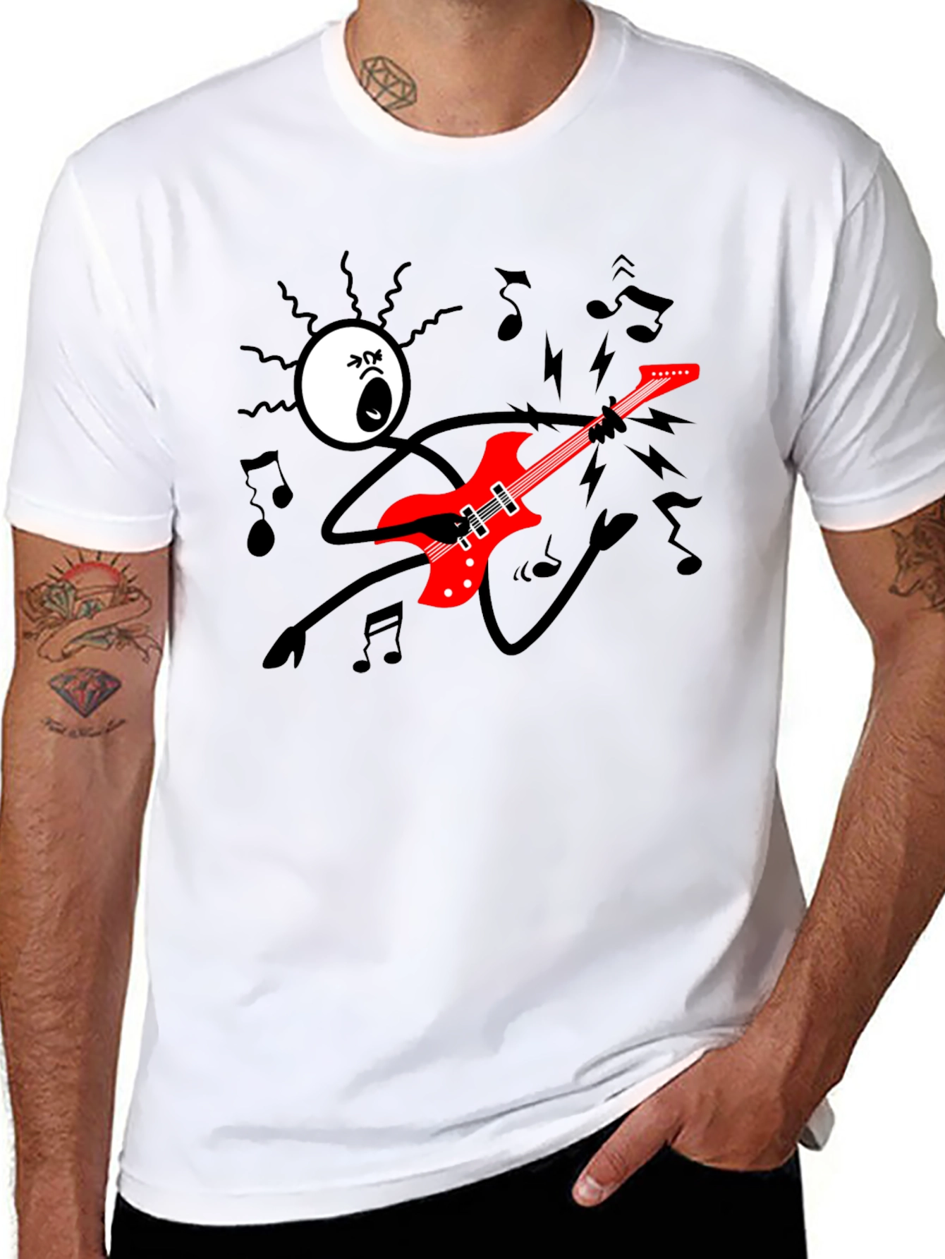 Rock On! Graphic Print Black T-Shirt