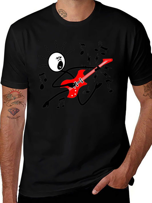 Rock On! Graphic Print Black T-Shirt