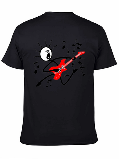 Rock On! Graphic Print Black T-Shirt
