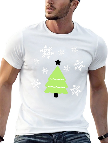 Festive Christmas Tree Snowflake Graphic Tee