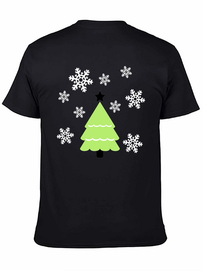 Festive Christmas Tree Snowflake Graphic Tee