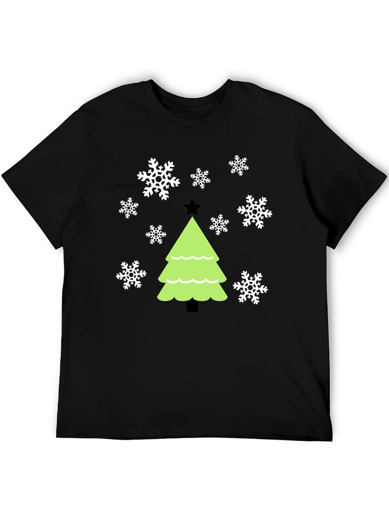Festive Christmas Tree Snowflake Graphic Tee