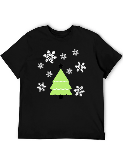 Festive Christmas Tree Snowflake Graphic Tee