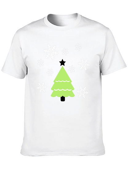 Festive Christmas Tree Snowflake Graphic Tee