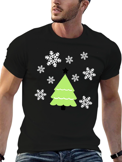 Festive Christmas Tree Snowflake Graphic Tee