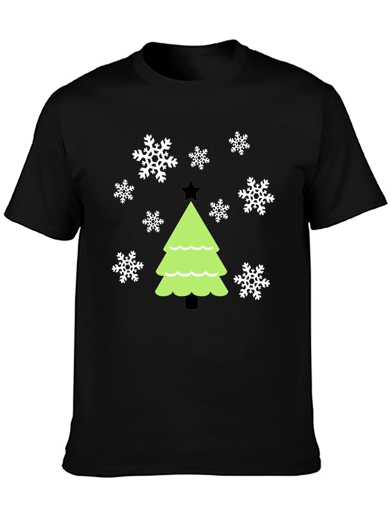 Festive Christmas Tree Snowflake Graphic Tee