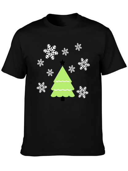 Festive Christmas Tree Snowflake Graphic Tee