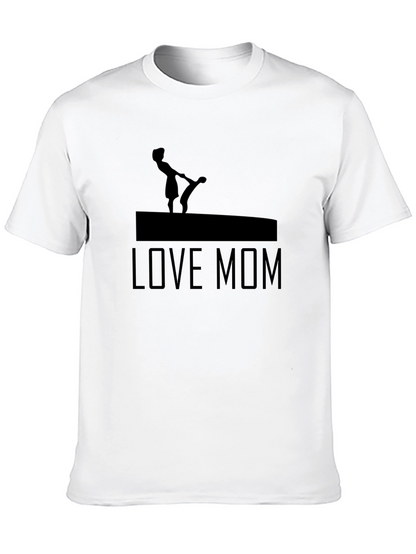 Love Mom Graphic Tee - Black Cotton T-Shirt