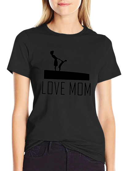 Love Mom Graphic Tee - Black Cotton T-Shirt