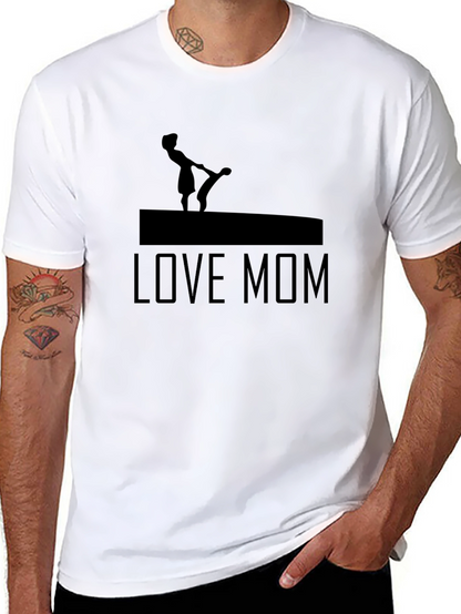 Love Mom Graphic Tee - Black Cotton T-Shirt