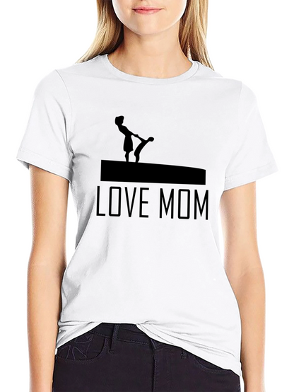 Love Mom Graphic Tee - Black Cotton T-Shirt