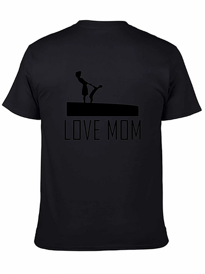 Love Mom Graphic Tee - Black Cotton T-Shirt