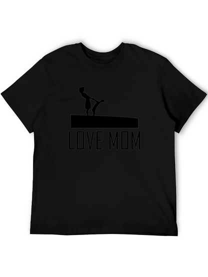 Love Mom Graphic Tee - Black Cotton T-Shirt