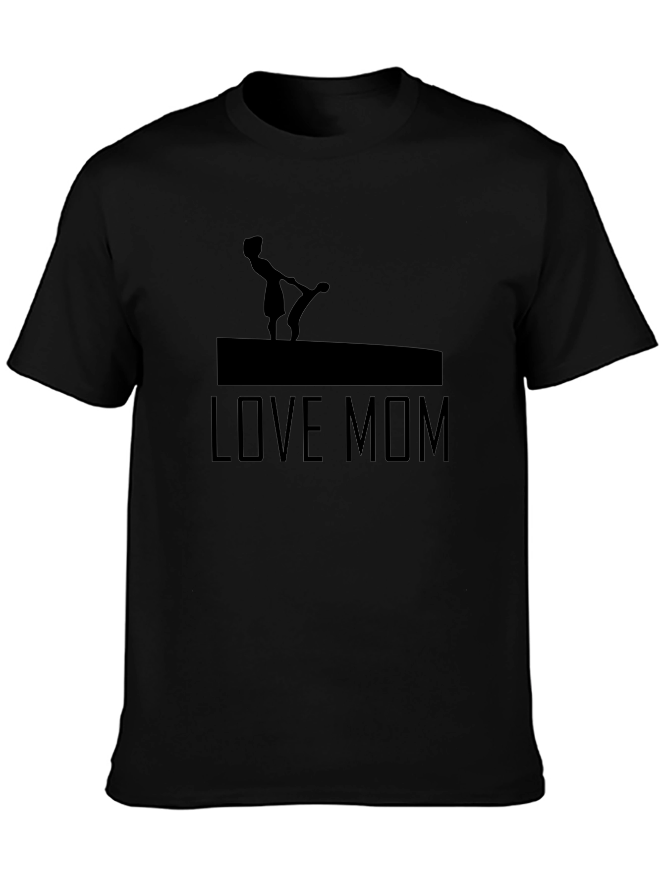 Love Mom Graphic Tee - Black Cotton T-Shirt