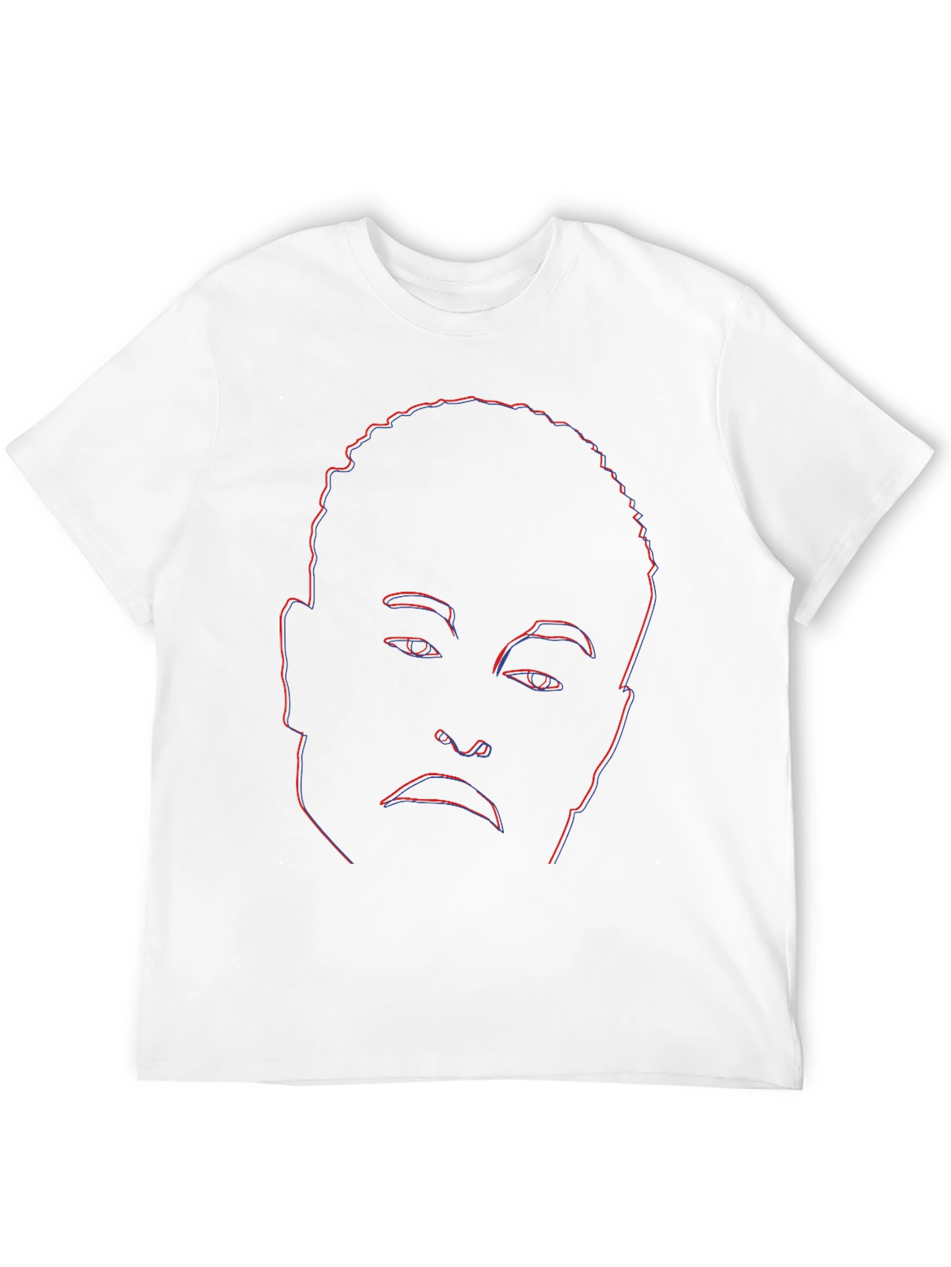 Abstract Face Outline Graphic Tee - Black