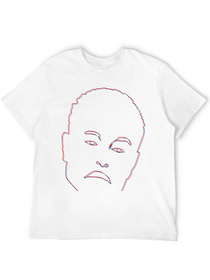 Abstract Face Outline Graphic Tee - Black