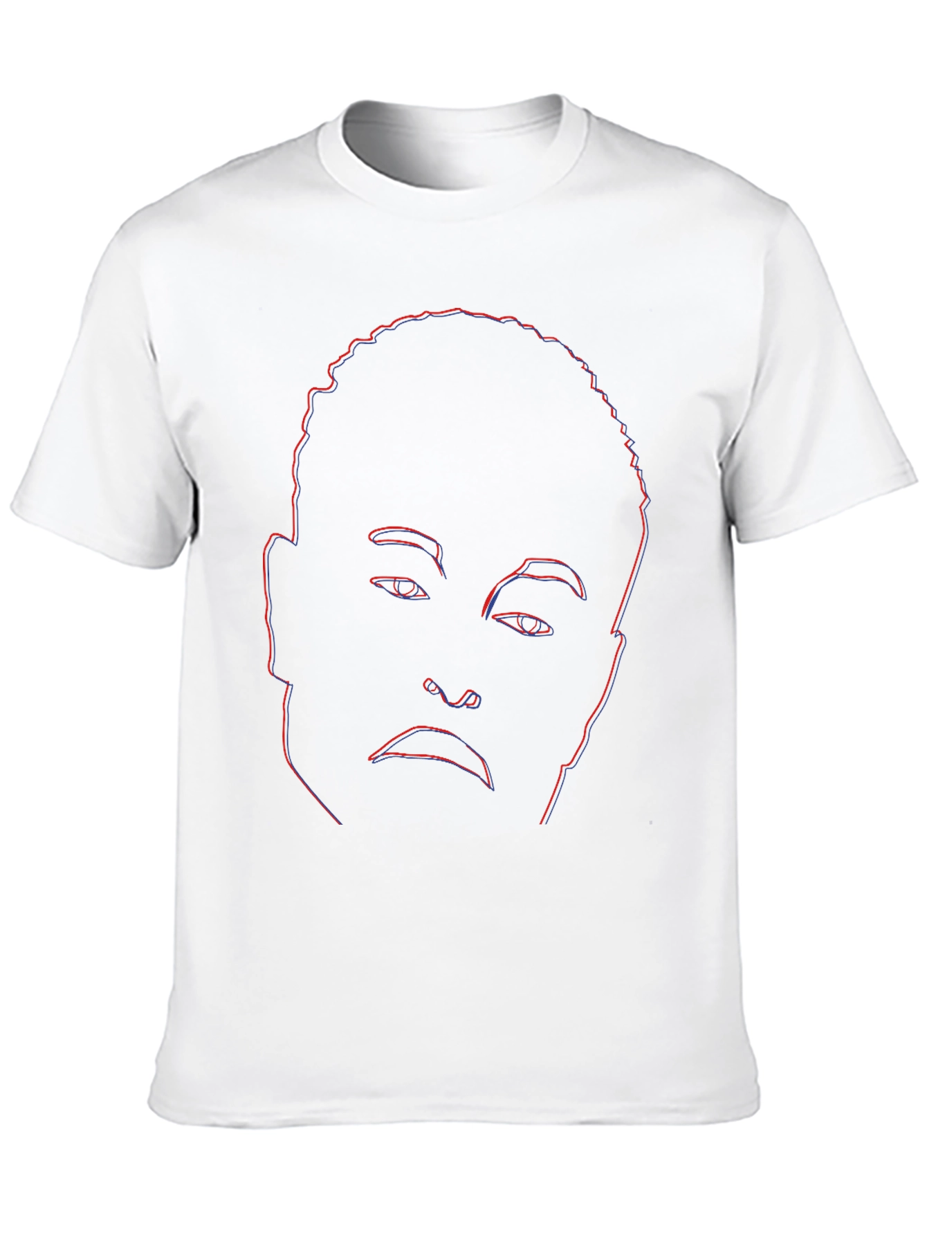 Abstract Face Outline Graphic Tee - Black