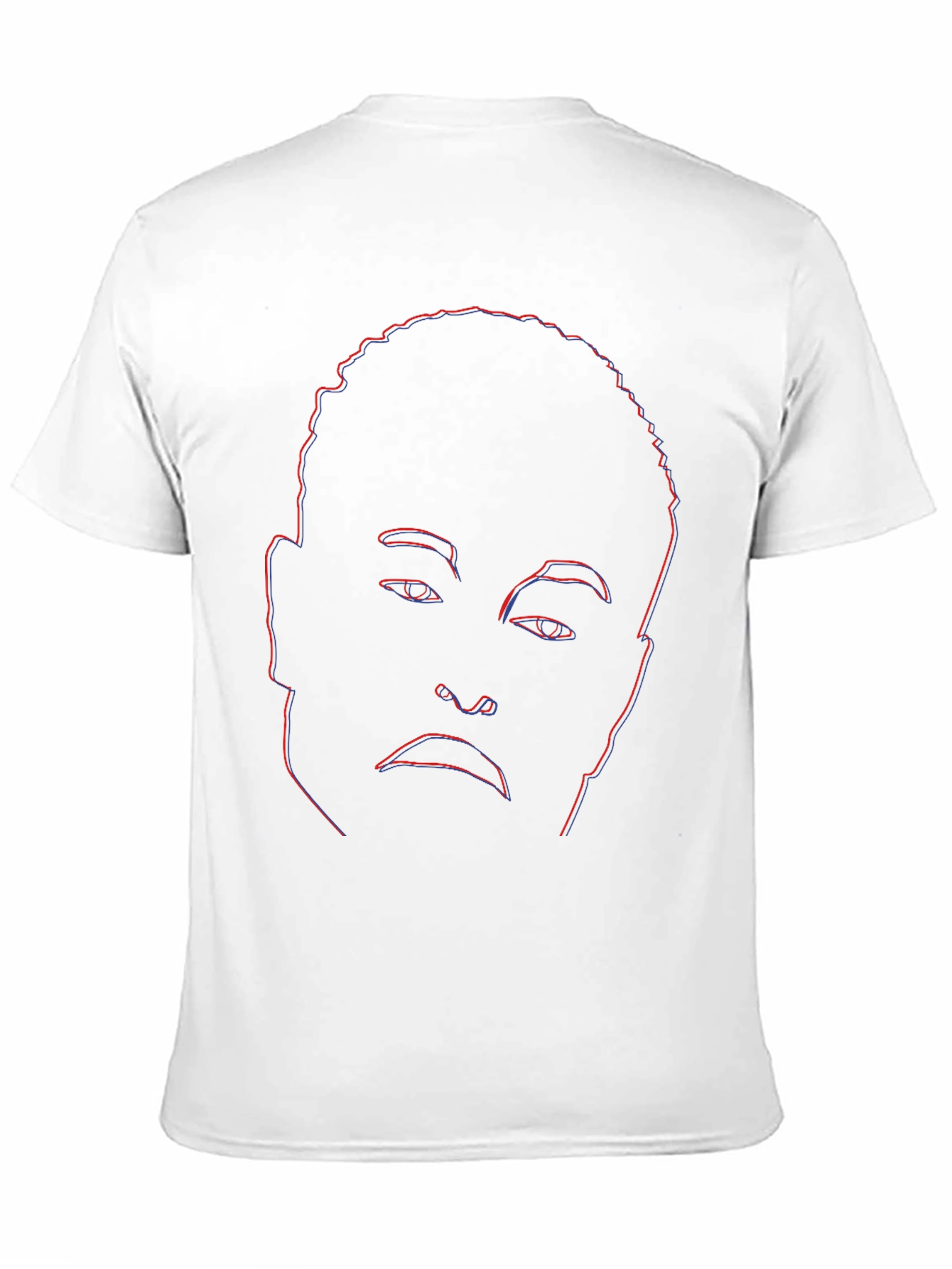 Abstract Face Outline Graphic Tee - Black