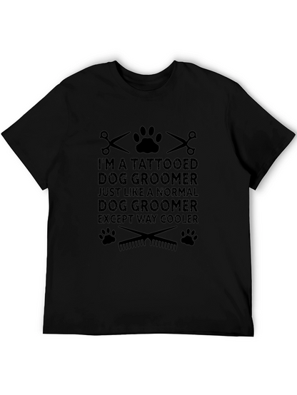 Tattooed Dog Groomer Black Graphic T-Shirt
