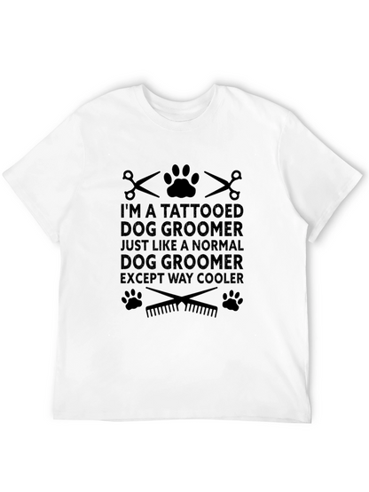 Tattooed Dog Groomer Black Graphic T-Shirt