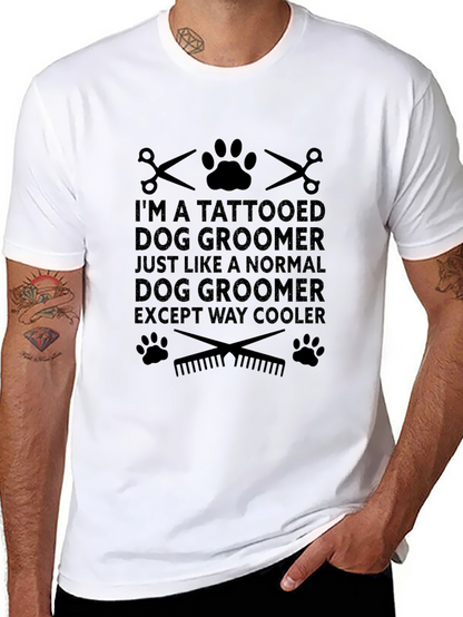 Tattooed Dog Groomer Black Graphic T-Shirt