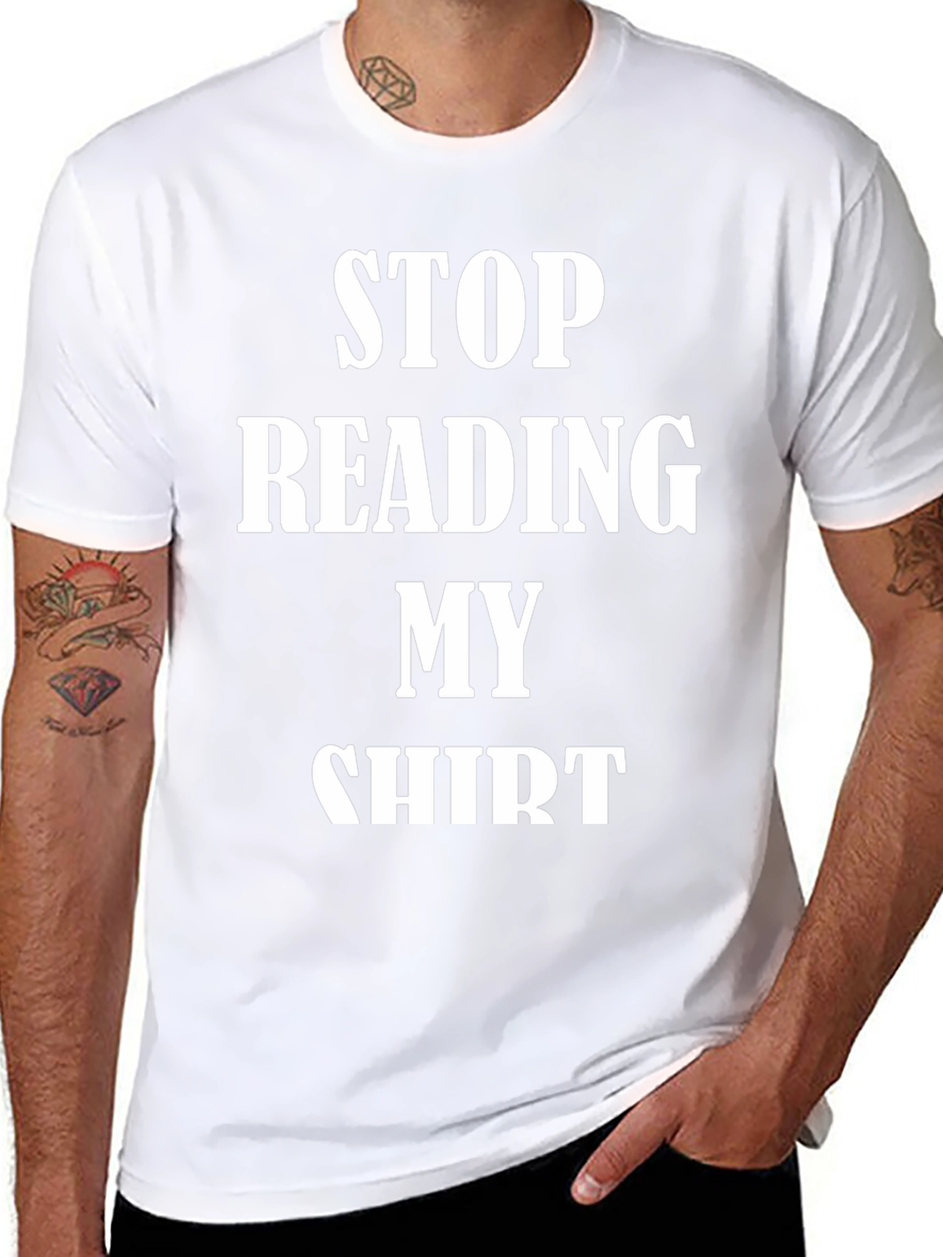 Funny Stop Reading My Shirt Graphic Tee