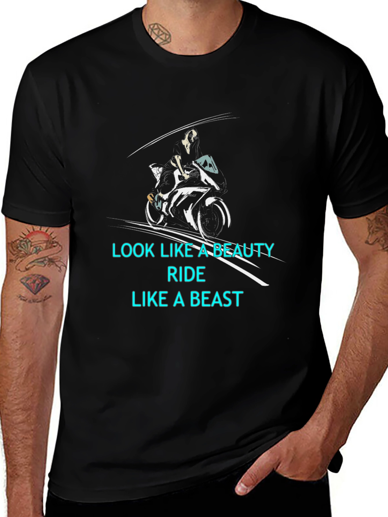 Beauty and Beast Biker T-Shirt