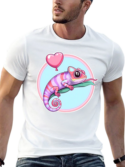 Chameleon Heart Balloon Graphic Tee - Fun & Stylish