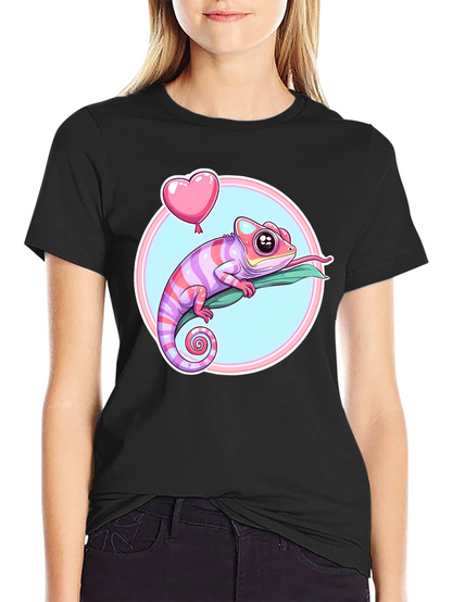 Chameleon Heart Balloon Graphic Tee - Fun & Stylish