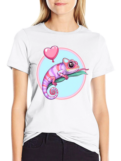 Chameleon Heart Balloon Graphic Tee - Fun & Stylish