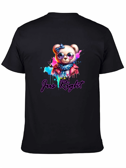 Just Right Bear Graphic Tee - Trendy Style