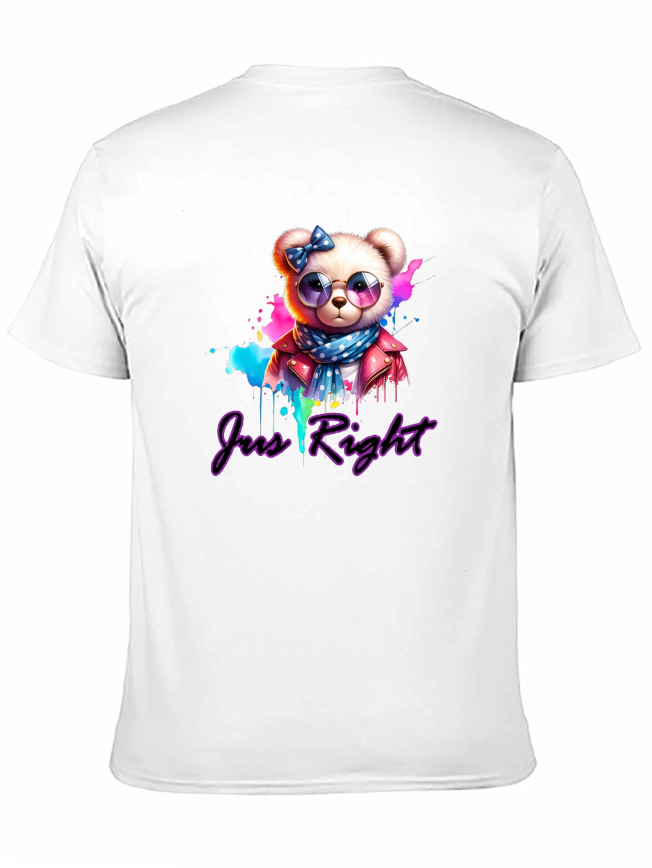 Just Right Bear Graphic Tee - Trendy Style