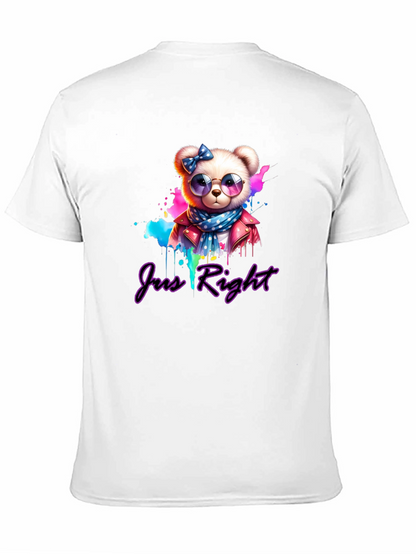 Just Right Bear Graphic Tee - Trendy Style