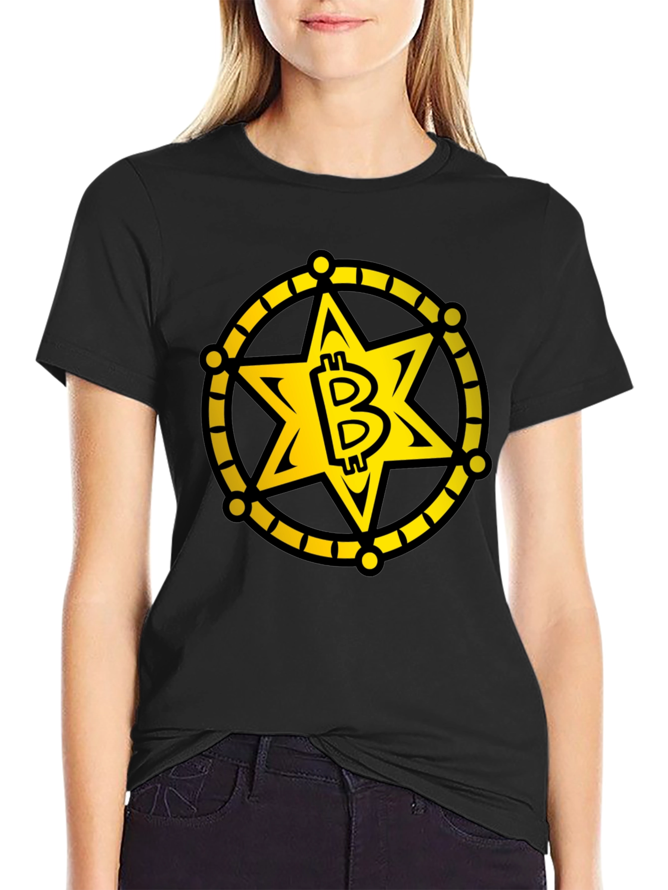 Bitcoin Sheriff Star T-Shirt - Crypto Tee