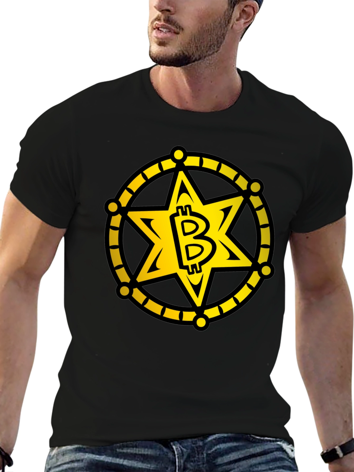 Bitcoin Sheriff Star T-Shirt - Crypto Tee