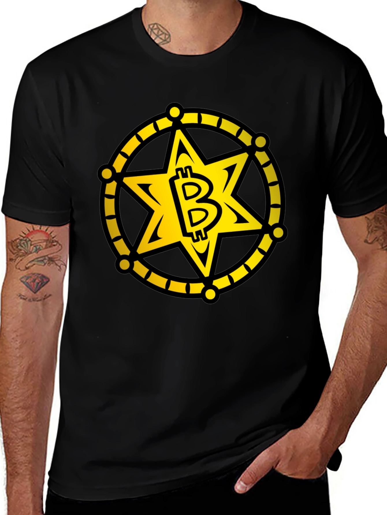 Bitcoin Sheriff Star T-Shirt - Crypto Tee