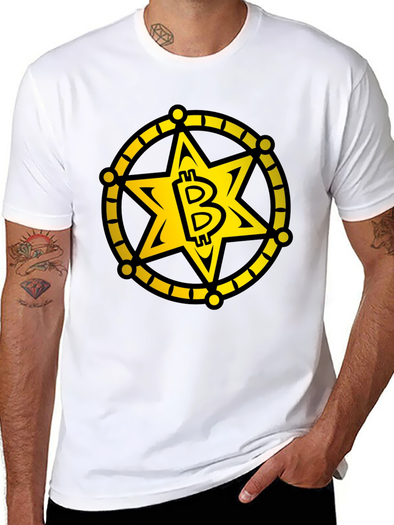 Bitcoin Sheriff Star T-Shirt - Crypto Tee