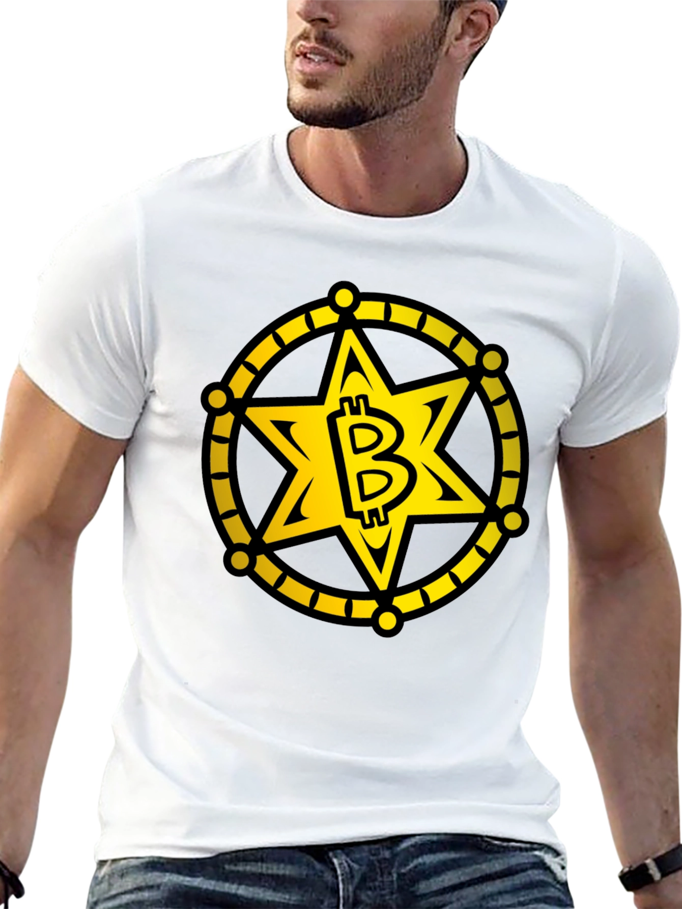 Bitcoin Sheriff Star T-Shirt - Crypto Tee