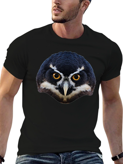 Owl Face Graphic Black T-Shirt