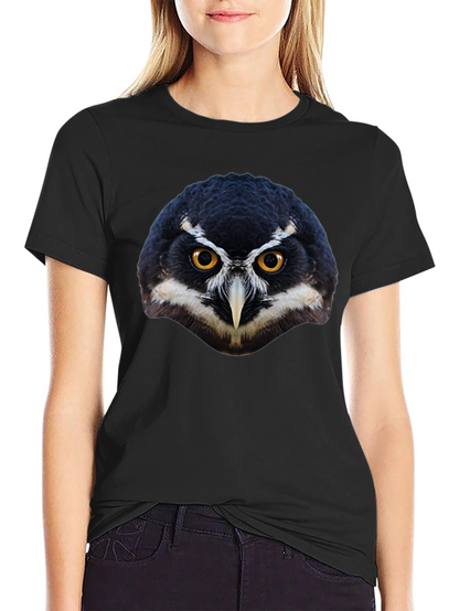 Owl Face Graphic Black T-Shirt