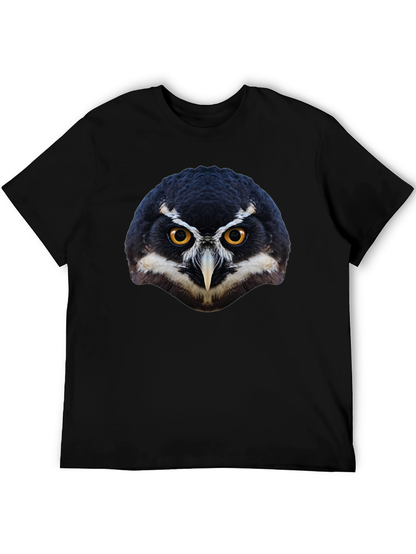 Owl Face Graphic Black T-Shirt