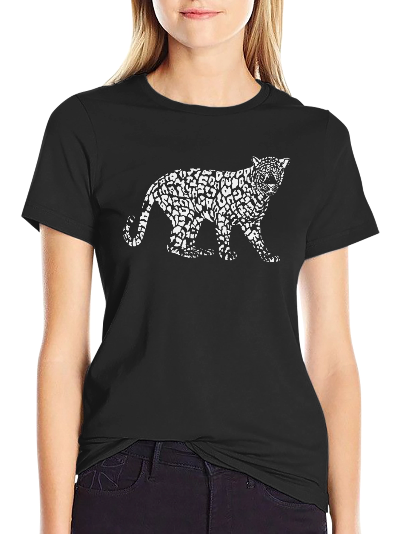 Leopard Print T-Shirt - Stylish Black Tee